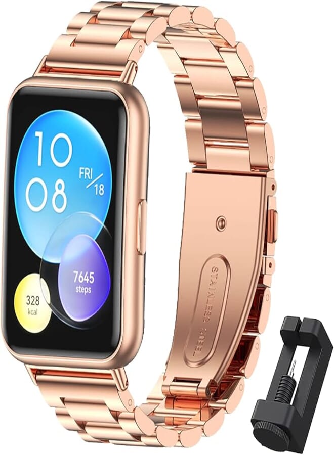 MIJOBS Bracelet Compatible with Huawei Watch Fit 2 - Adjustable Metal Strap for Active & Elegant Models - Replacement Band